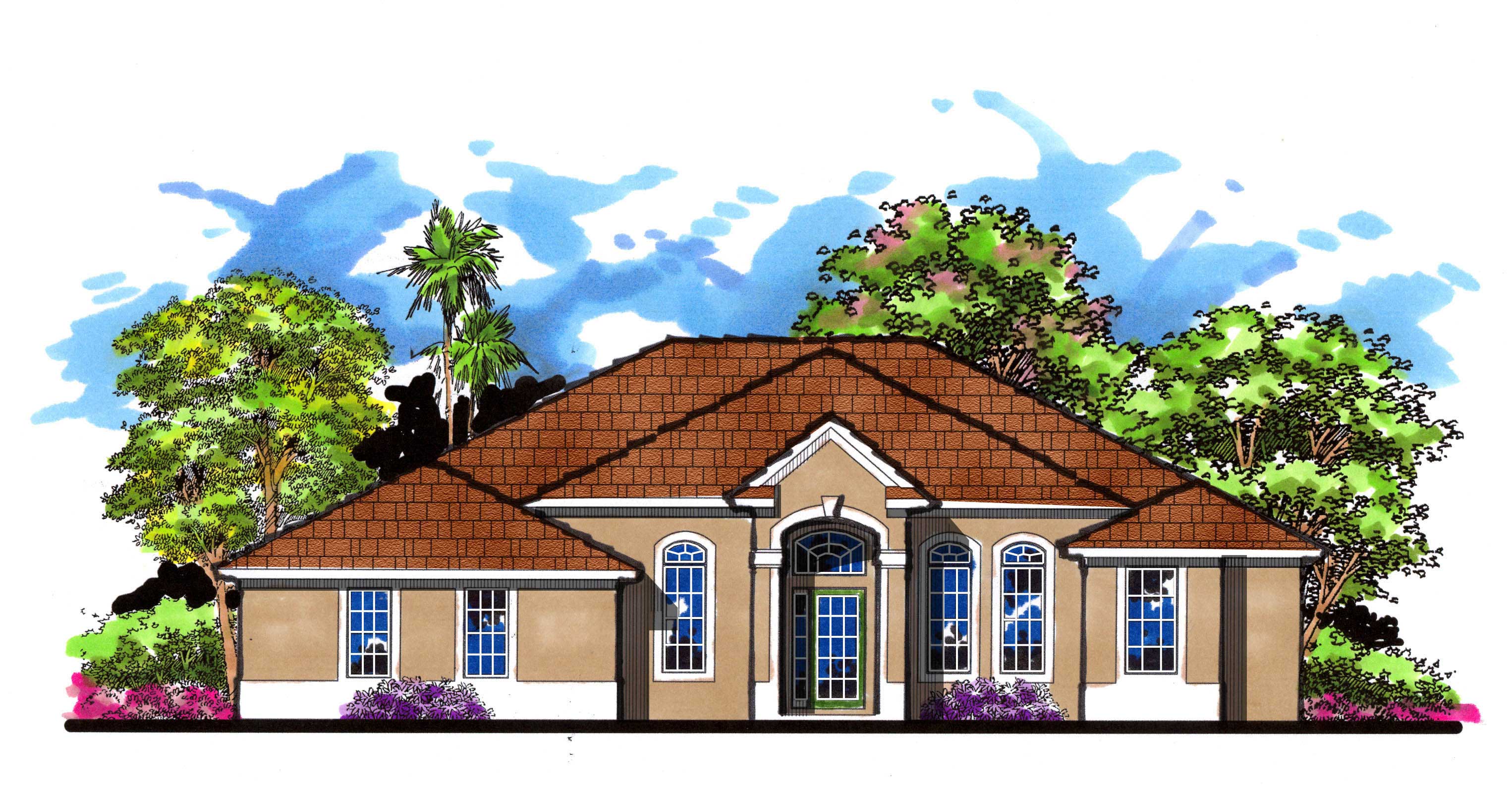 4-Bedroom, 2620 Sq Ft Mediterranean Home Plan - 159-1001 - Main Exterior