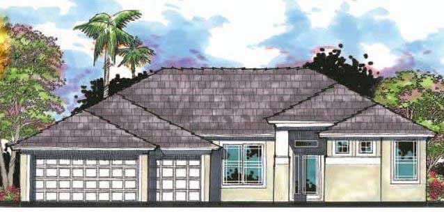 4-Bedroom, 2412 Sq Ft Mediterranean Home Plan - 159-1017 - Main Exterior