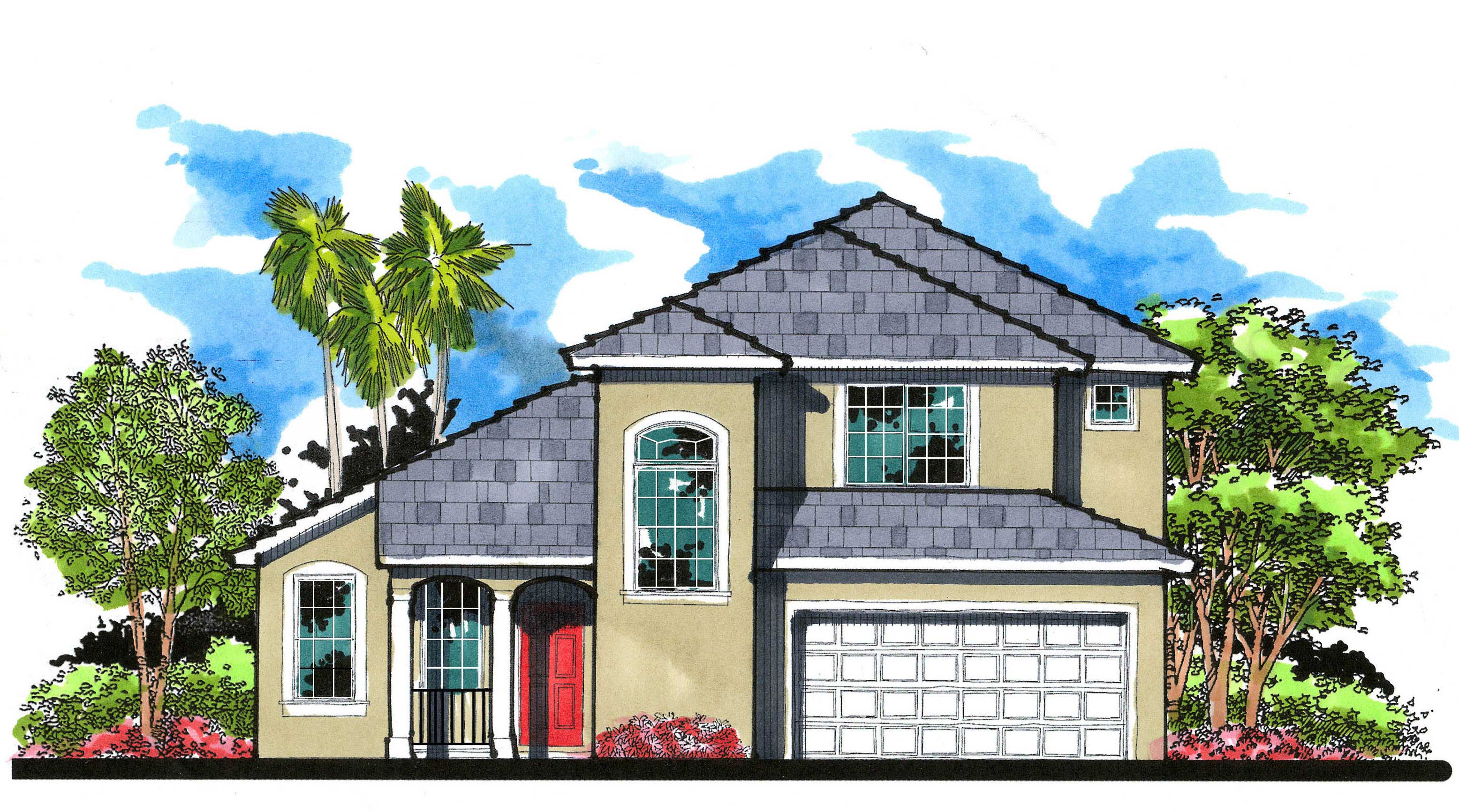 3-Bedroom, 1715 Sq Ft Mediterranean Home Plan - 159-1065 - Main Exterior