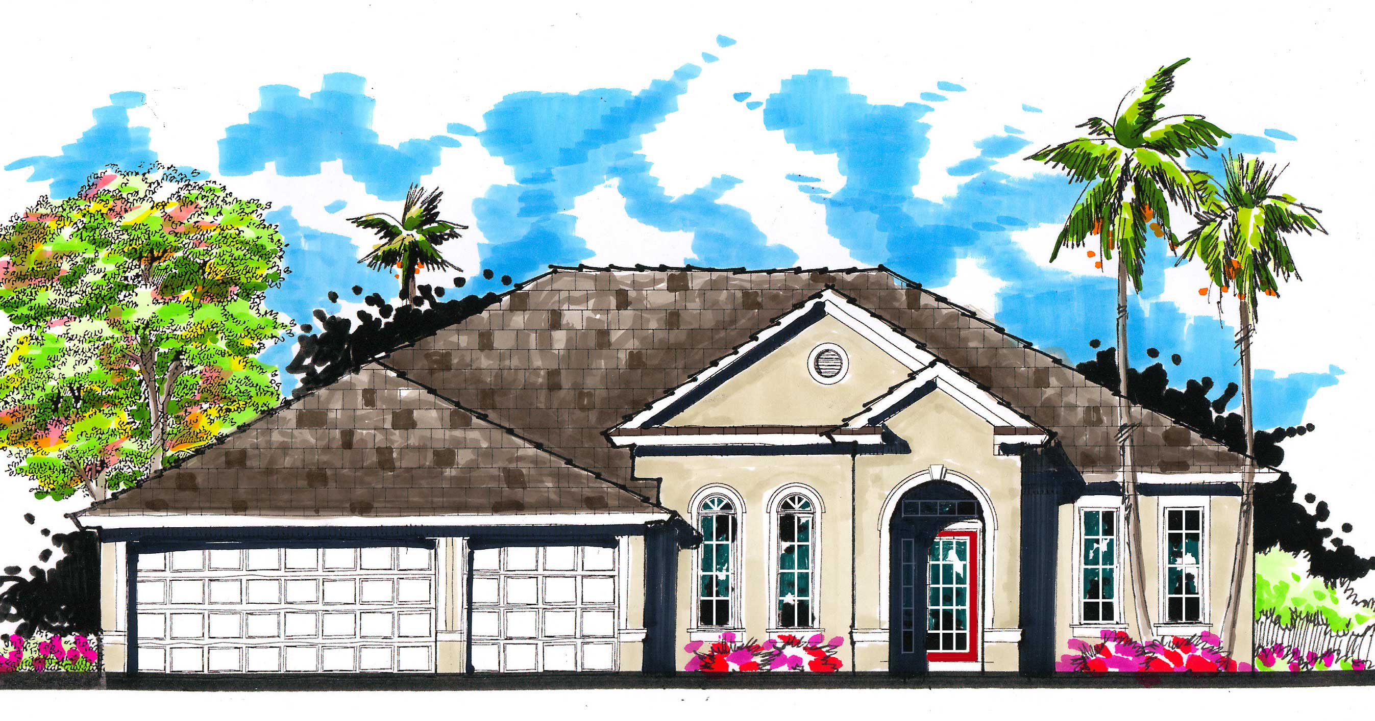 4-Bedroom, 2460 Sq Ft Ranch House Plan - 159-1067 - Front Exterior
