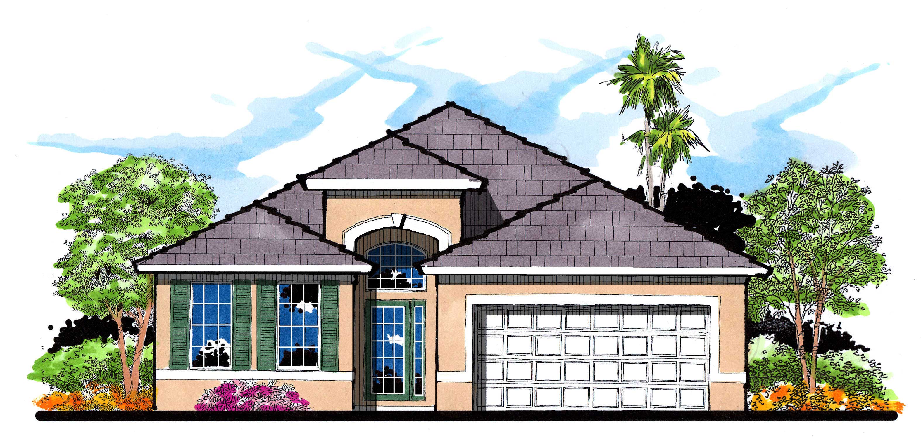 3-Bedroom, 1778 Sq Ft European House Plan - 159-1097 - Front Exterior