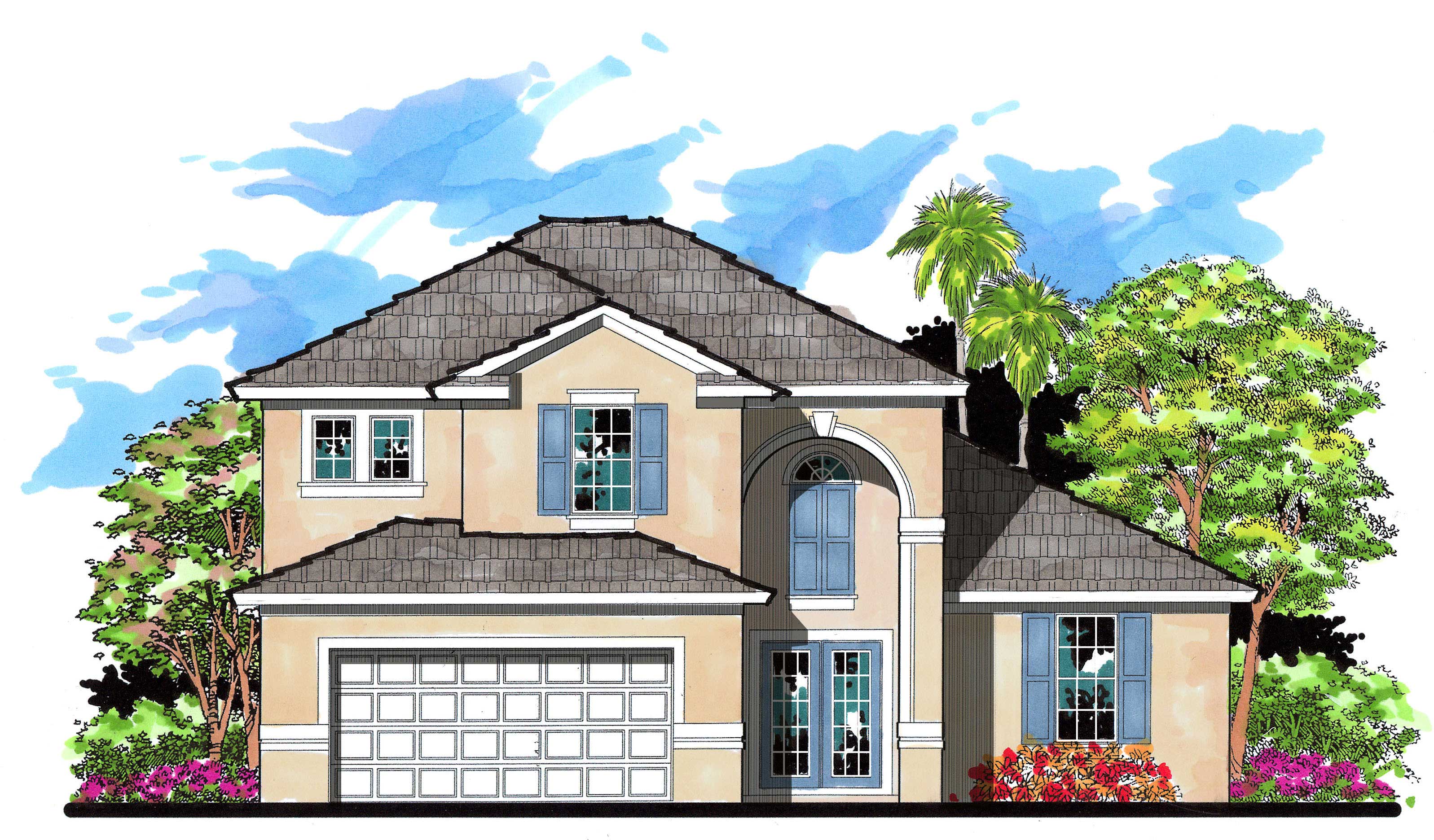 4-Bedroom, 2517 Sq Ft Mediterranean House Plan - 159-1113 - Front Exterior
