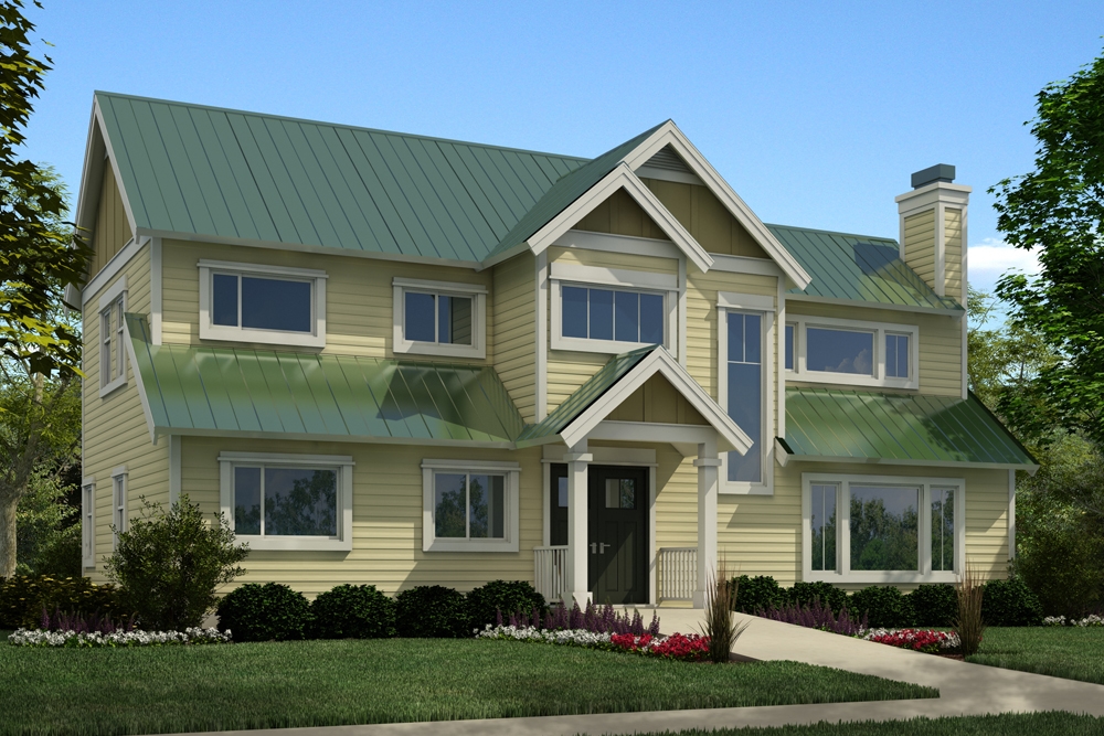 3-Bedroom, 1668 Sq Ft Contemporary Home Plan - 160-1030 - Main Exterior