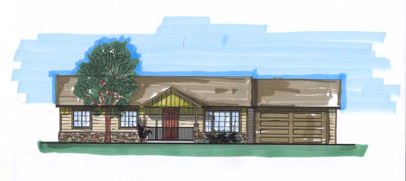 3-Bedroom, 2100 Sq Ft Ranch Home Plan - 161-1029 - Main Exterior