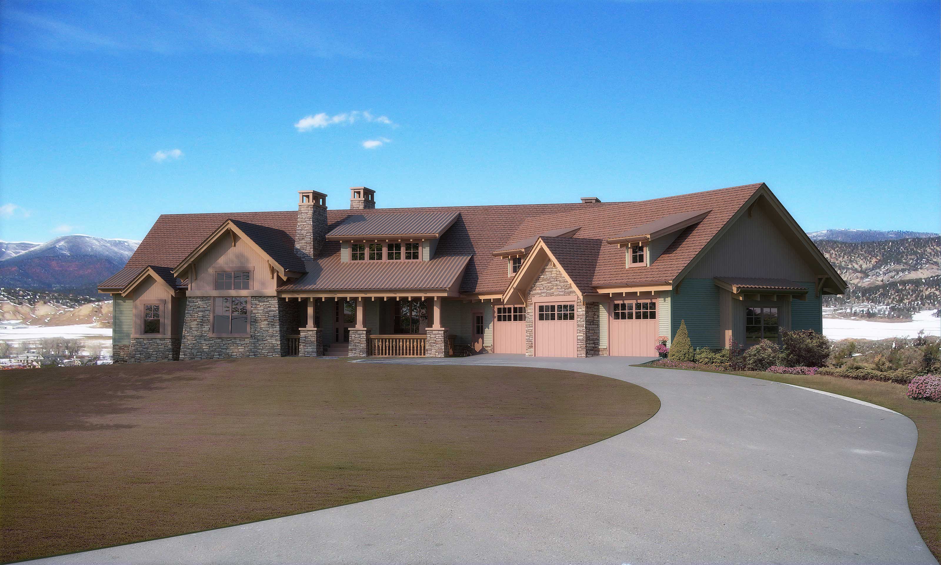 5-Bedroom, 5723 Sq Ft Country Home Plan - 161-1031 - Main Exterior