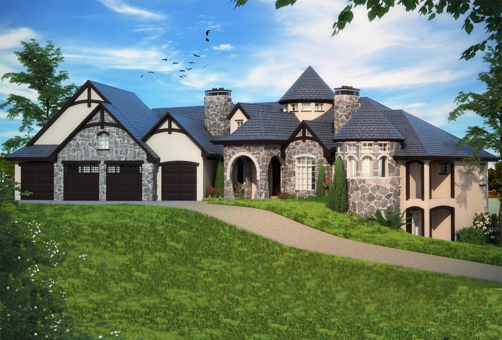 2–5-Bedroom, 4774 Sq Ft Tudor House - Plan #161-1082 - Front Exterior
