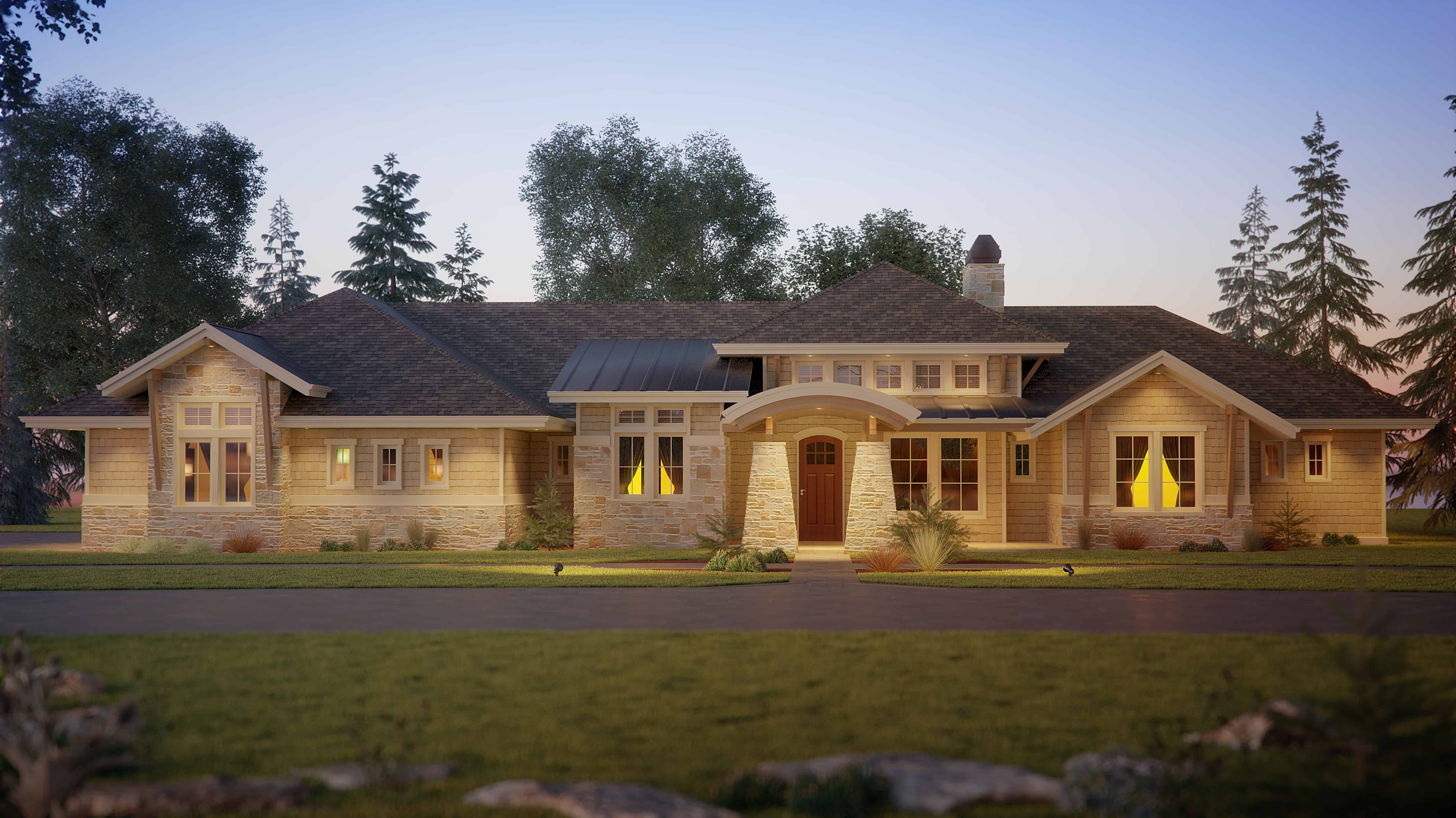 1-Bedroom, 2725 Sq Ft Ranch Home - Plan #161-1114 - Main Exterior