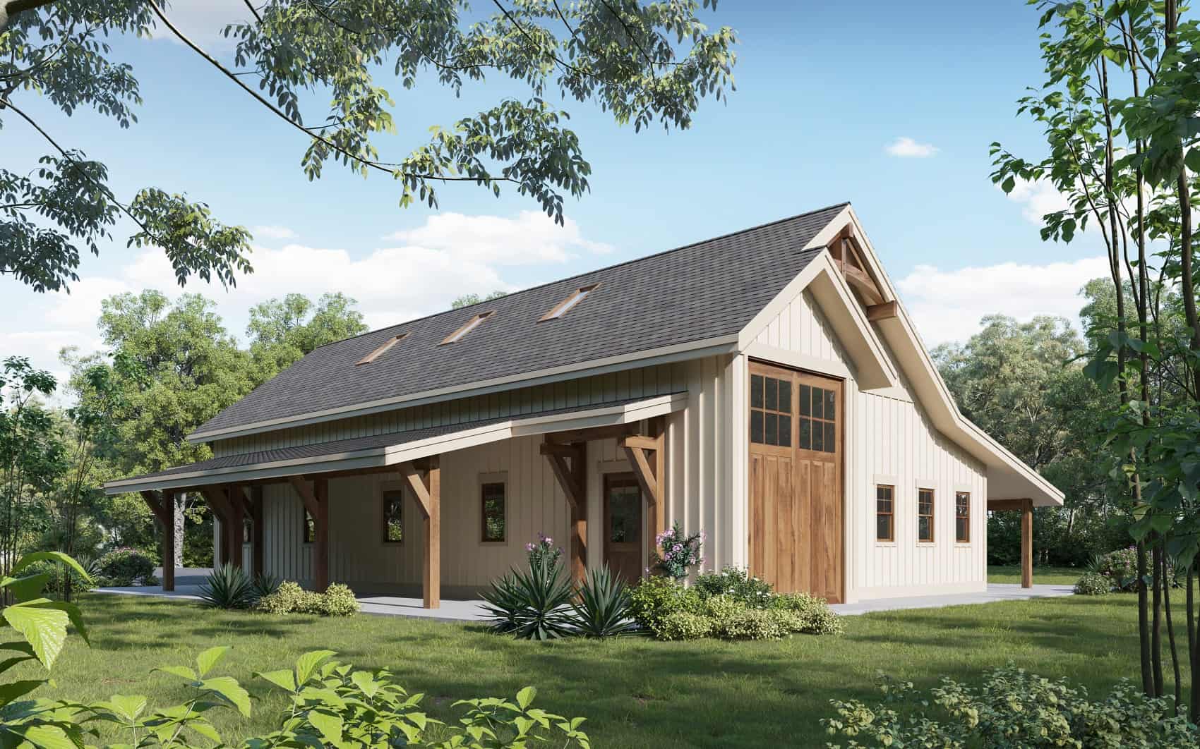 2185 Sq Ft Log Cabin House Plan - 161-1175 - Front Exterior