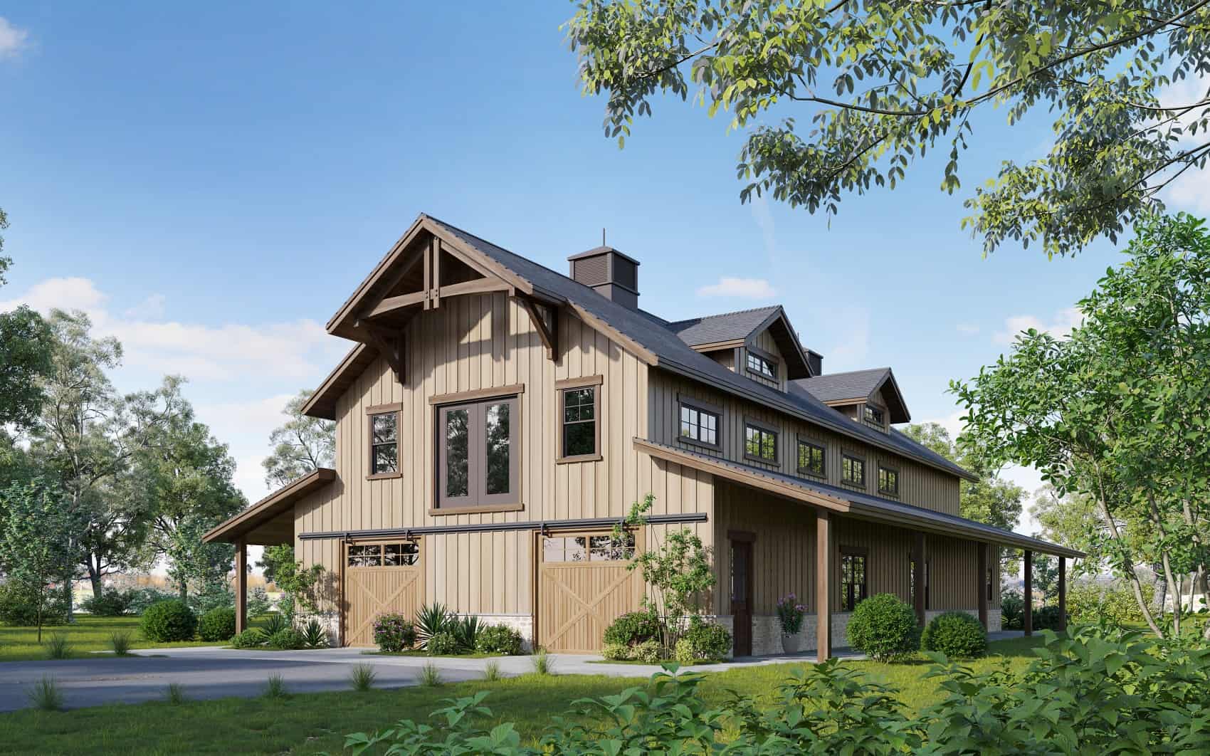 Barn Style Home Plan - 2 Bedrms, 2.5 Baths - 1554 Sq Ft - #161-1176