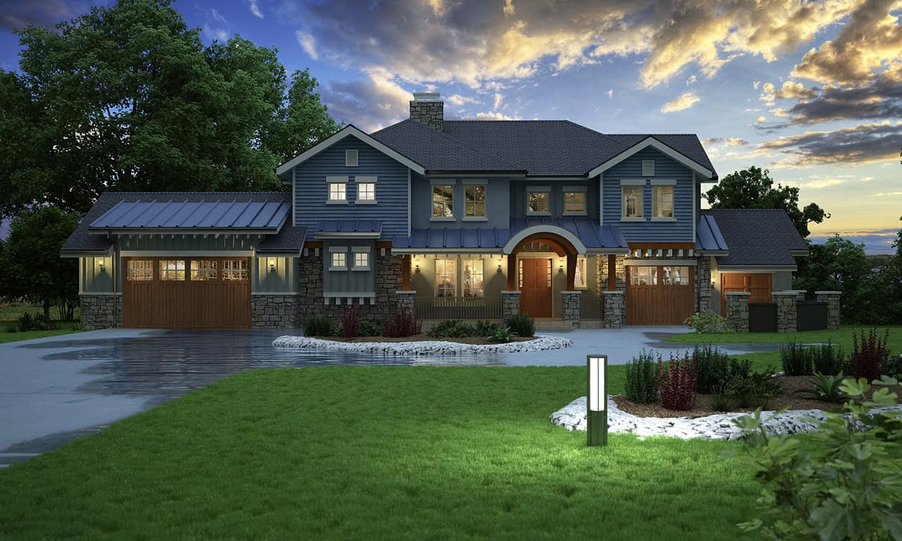 Rustic Home Plan - 4 Bedrms, 4.5 Baths - 3421 Sq Ft - #161-1251