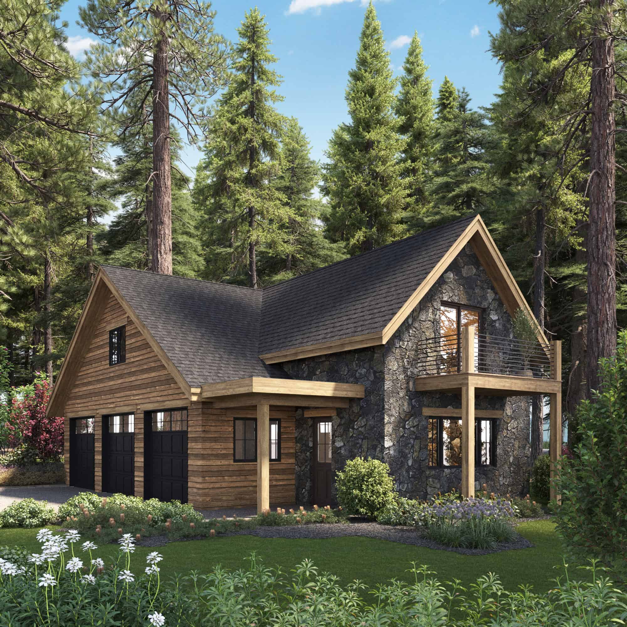 Modern Garage w/Apartments with 3-Car, 1800 Sq Ft | Plan #196-1877