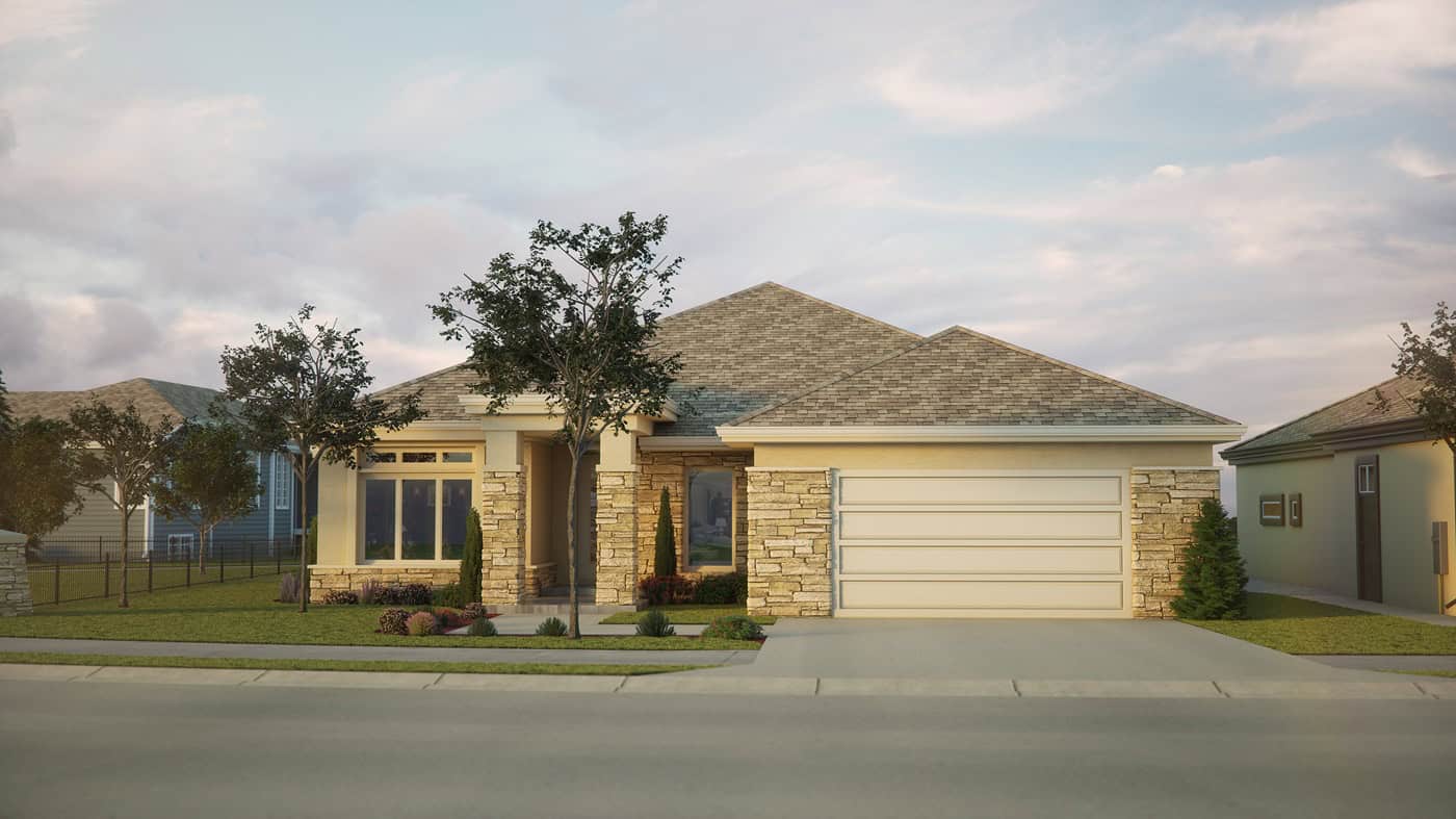3-Bedroom, 2049 Sq Ft Ranch Home Plan - 161-1323 - Main Exterior