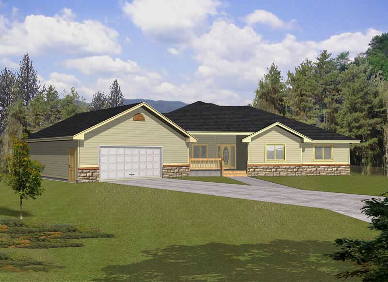 3-Bedroom, 2132 Sq Ft Contemporary House Plan - 162-1025 - Front Exterior