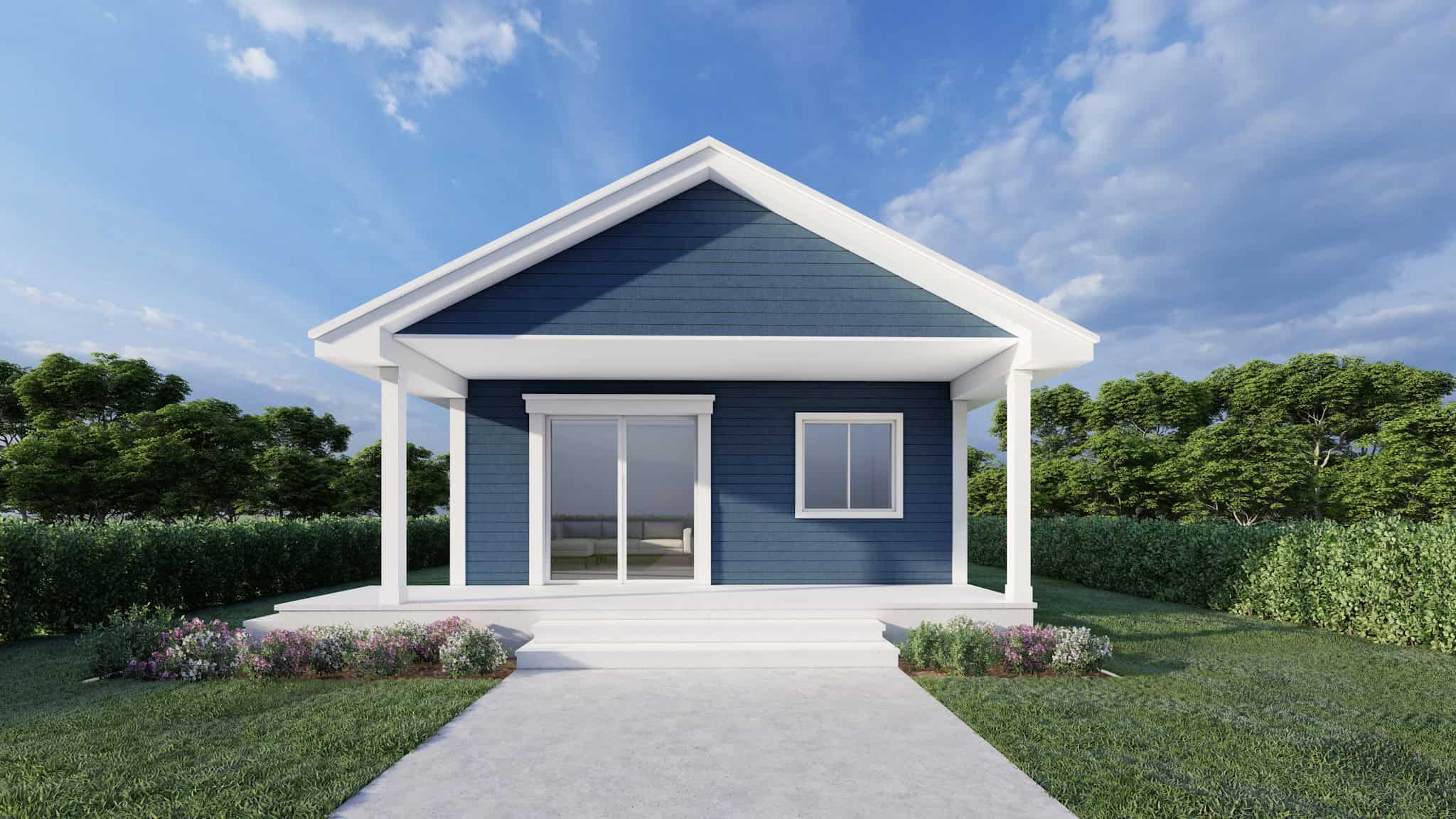 Contemporary House Plan - 2 Bedrms, 1 Baths - 620 Sq Ft - #162-1067