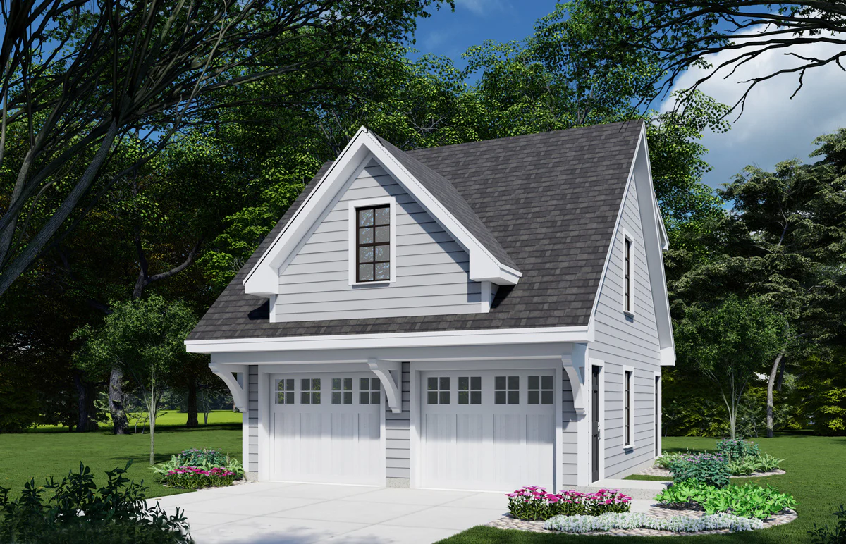 1-Bedroom, 507 Sq Ft Garage w/Apartments House Plan - 163-1039 - Front Exterior