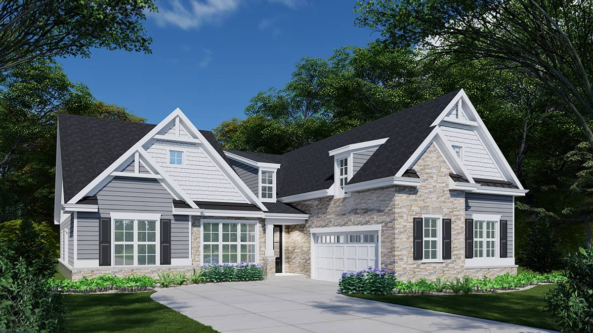 3-Bedroom, 2465 Sq Ft Contemporary Home Plan - 163-1079 - Main Exterior