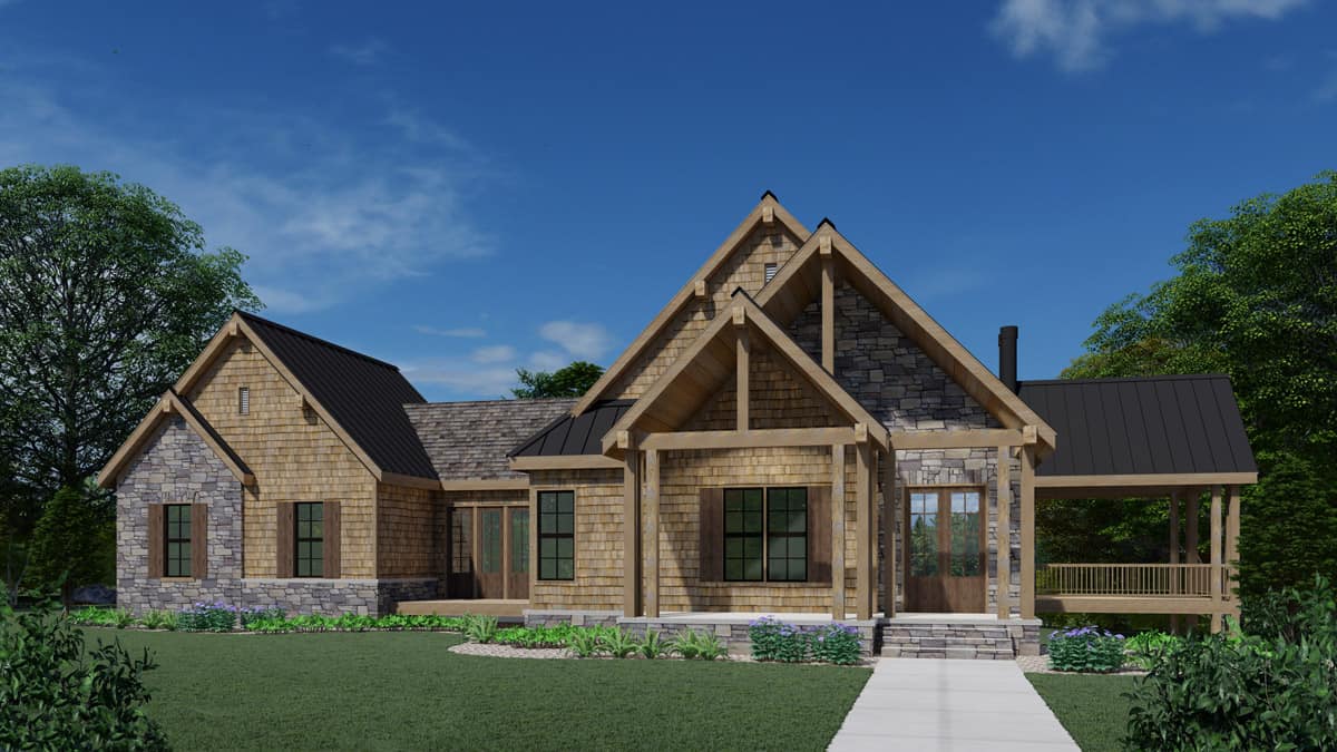 3-Bedroom, 2665 Sq Ft Ranch Home Plan - 163-1082 - Main Exterior