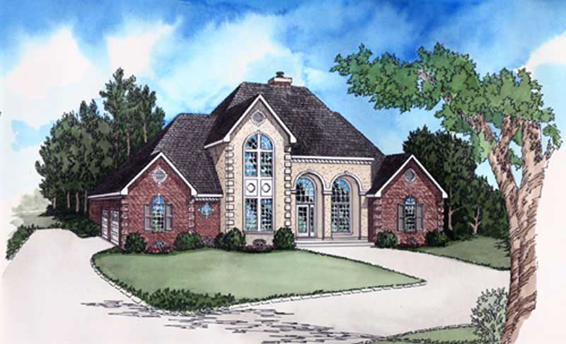 4-Bedroom, 2510 Sq Ft European House Plan - 164-1008 - Front Exterior