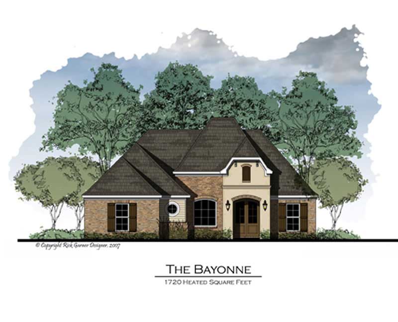 3-Bedroom, 1760 Sq Ft French House Plan - 164-1027 - Front Exterior