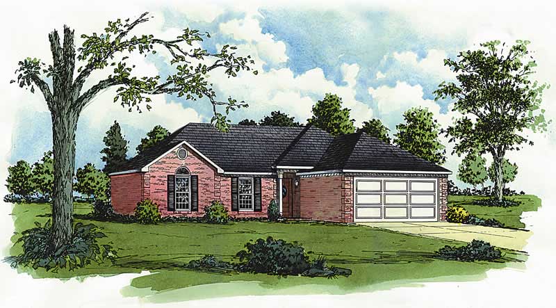 3-Bedroom, 1206 Sq Ft Georgian House Plan - 164-1035 - Front Exterior