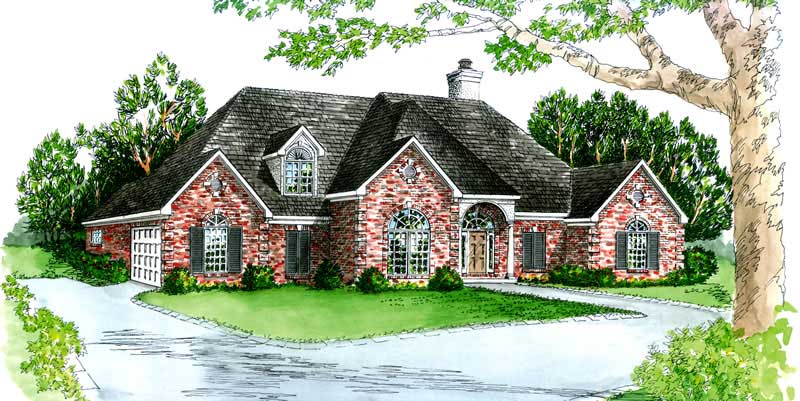 3-Bedroom, 1940 Sq Ft European House Plan - 164-1053 - Front Exterior