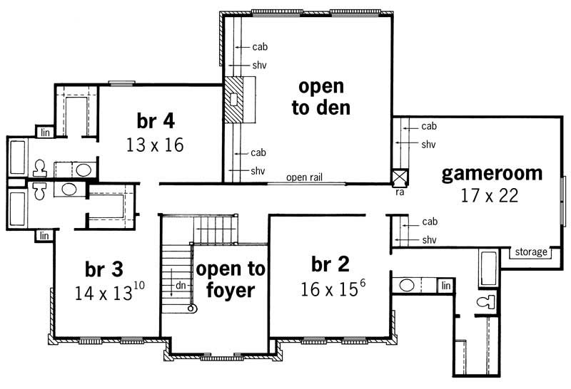 Second Level Floor Plan