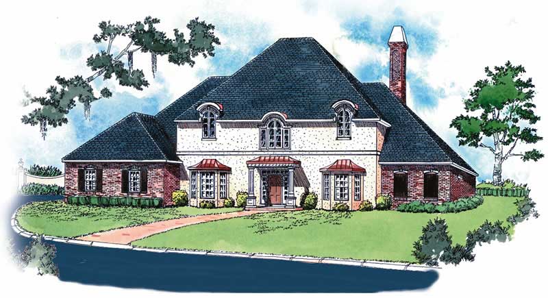 4-Bedroom, 3257 Sq Ft European House Plan - 164-1070 - Front Exterior