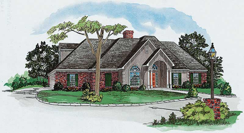 4-Bedroom, 1873 Sq Ft European House Plan - 164-1089 - Front Exterior