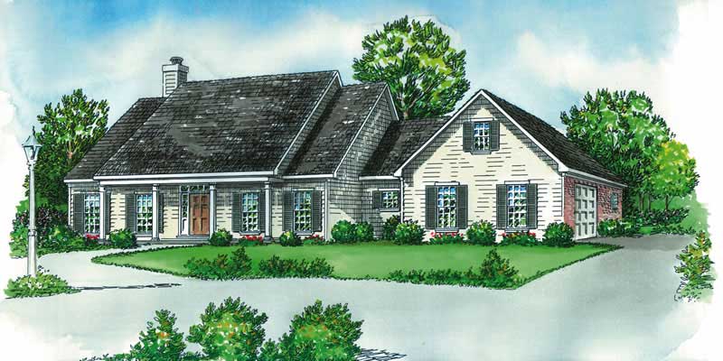 3-Bedroom, 2264 Sq Ft Country House Plan - 164-1105 - Front Exterior