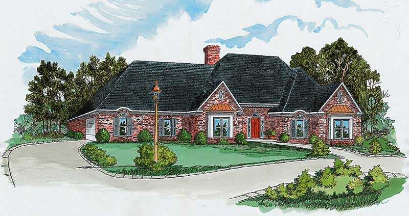 4-Bedroom, 2735 Sq Ft Country House Plan - 164-1147 - Front Exterior
