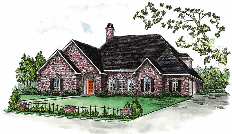 4-Bedroom, 2694 Sq Ft European House Plan - 164-1155 - Front Exterior