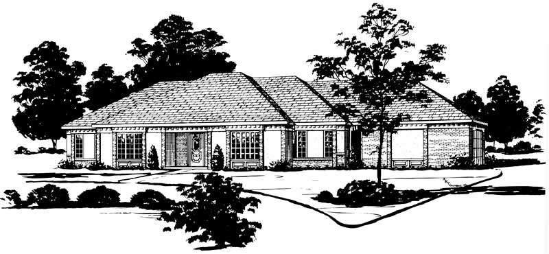 3-Bedroom, 1754 Sq Ft Country House Plan - 164-1187 - Front Exterior