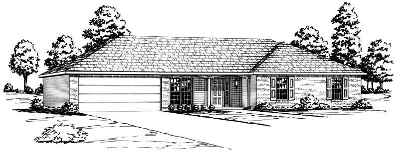 3-Bedroom, 1487 Sq Ft Country House Plan - 164-1222 - Front Exterior