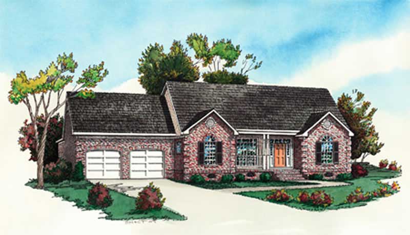 2-Bedroom, 1042 Sq Ft Ranch Home Plan - 164-1255 - Main Exterior