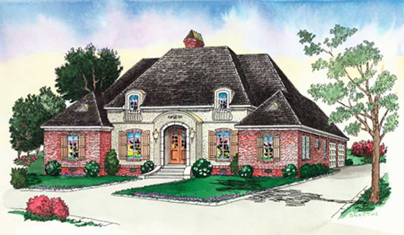 4-Bedroom, 2387 Sq Ft Country House Plan - 164-1285 - Front Exterior