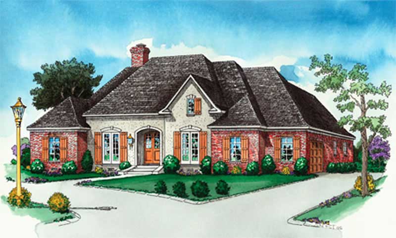 4-Bedroom, 2377 Sq Ft European House Plan - 164-1287 - Front Exterior