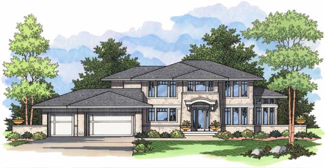 4-Bedroom, 3190 Sq Ft European Home Plan - 165-1001 - Main Exterior