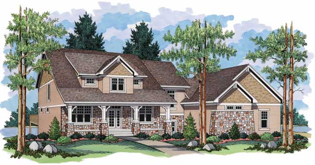 3-Bedroom, 2740 Sq Ft Country Home Plan - 165-1086 - Main Exterior