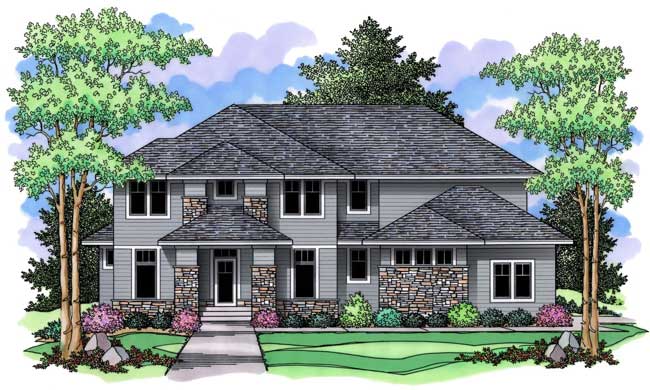 4-Bedroom, 3170 Sq Ft European House Plan - 165-1132 - Front Exterior