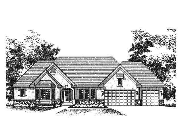 4-Bedroom, 4330 Sq Ft Country House Plan - 165-1133 - Front Exterior