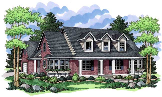 3-Bedroom, 1961 Sq Ft Country Home Plan - 165-1143 - Main Exterior