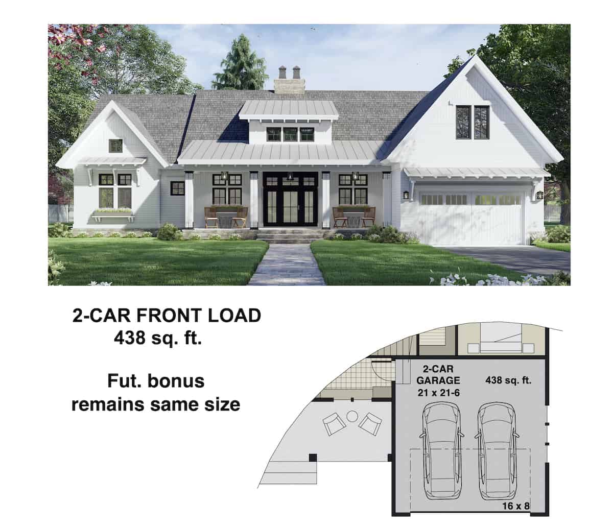 Front Load 2-Car Garage Option Layout