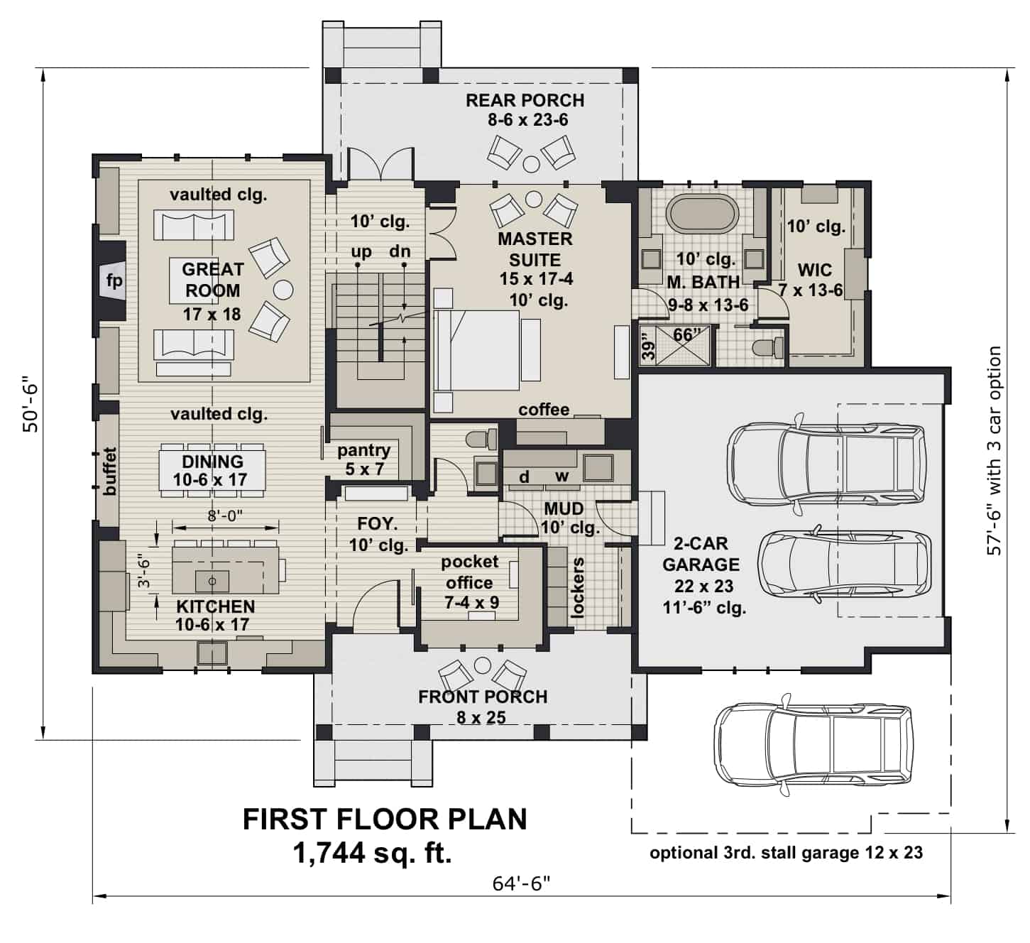 3-Car Garage Option Layout