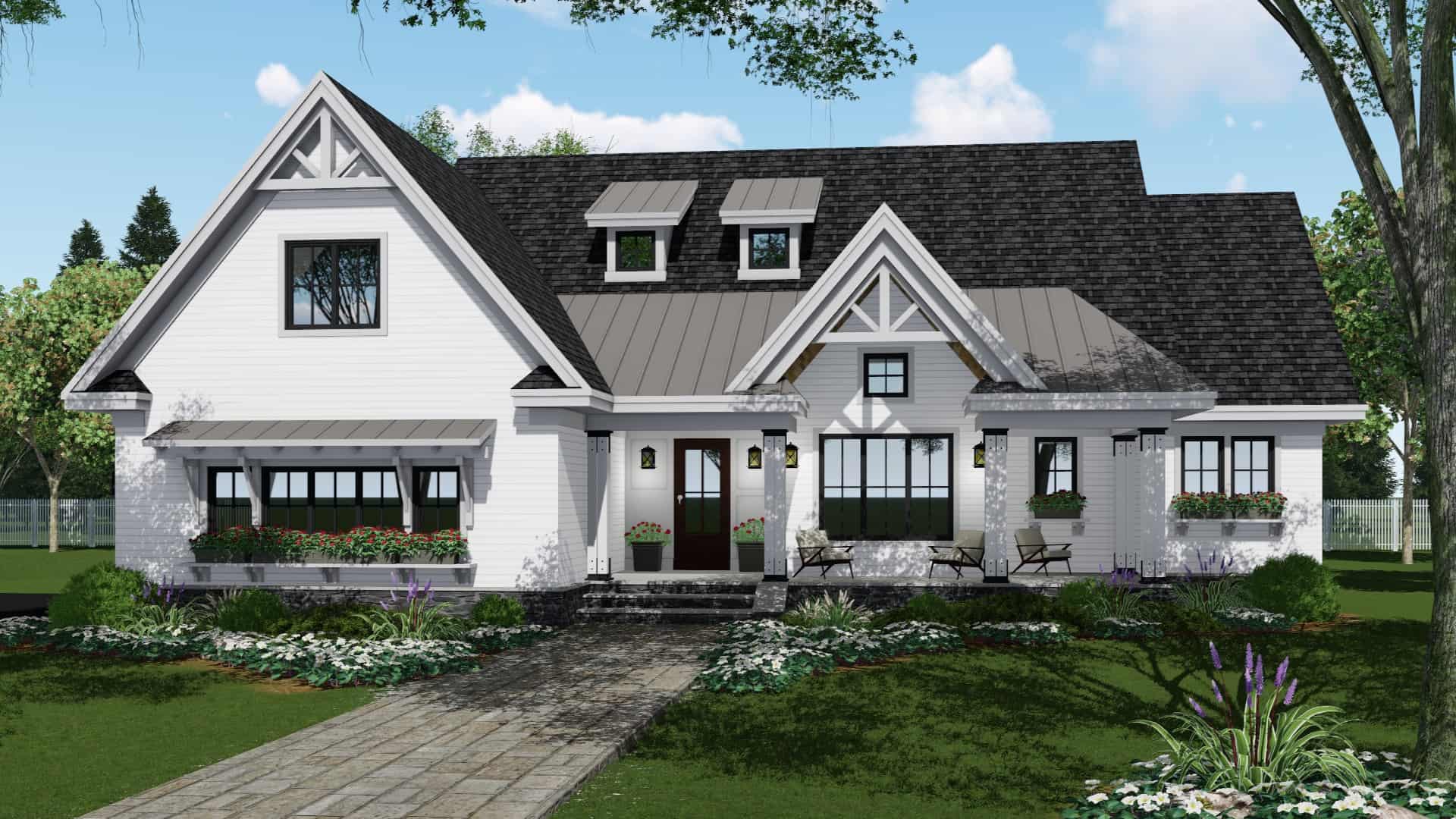 4-Bedroom, 2751 Sq Ft Transitional Home Plan - 165-1164 - Main Exterior