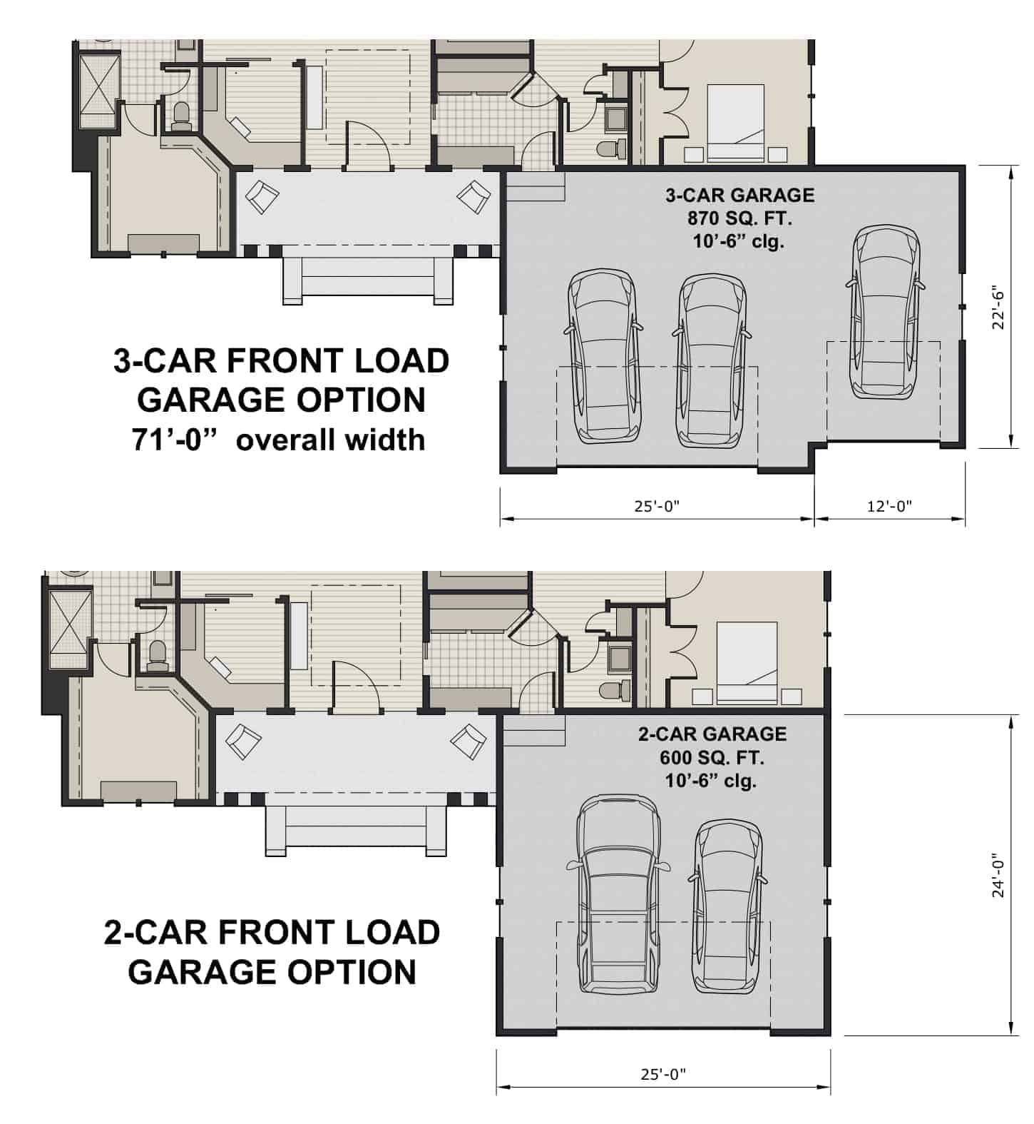 Front Load 2-Car Garage Option Layout