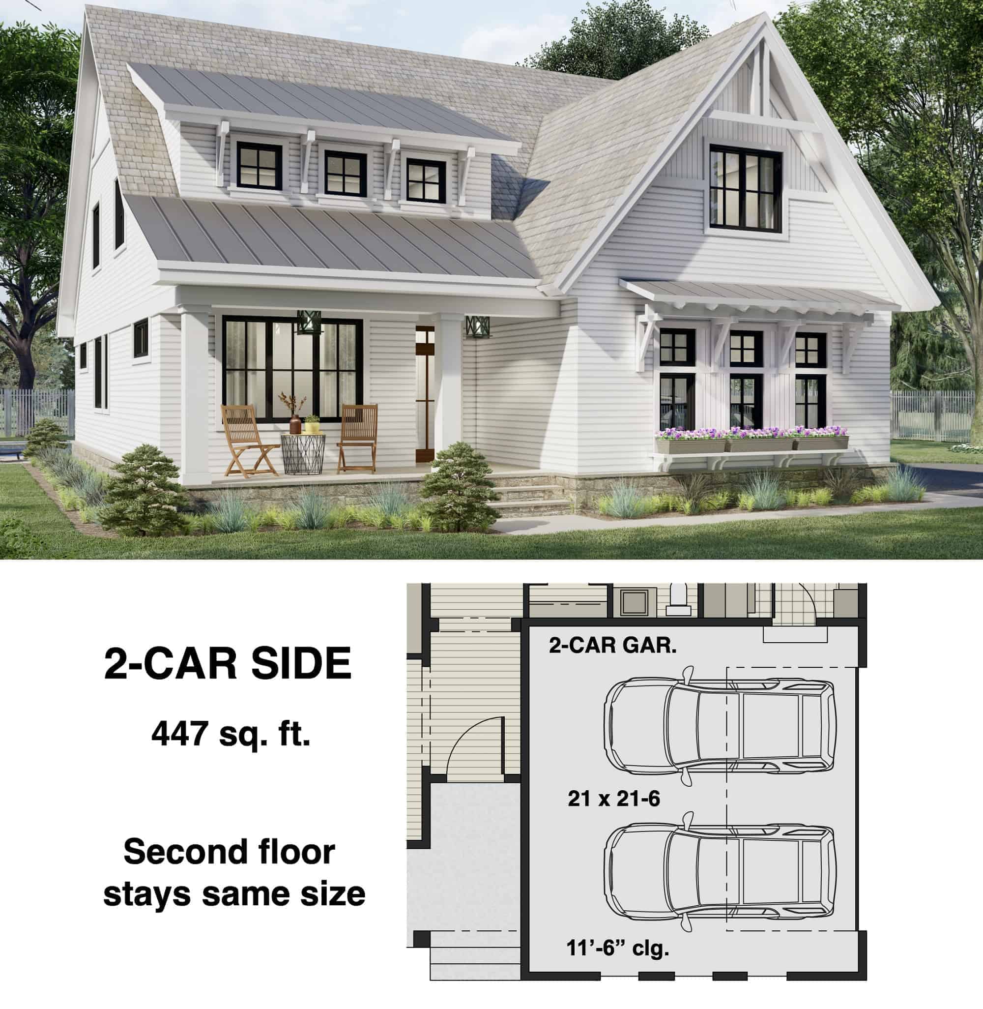 Side Load 2-Car Garage Option Layout