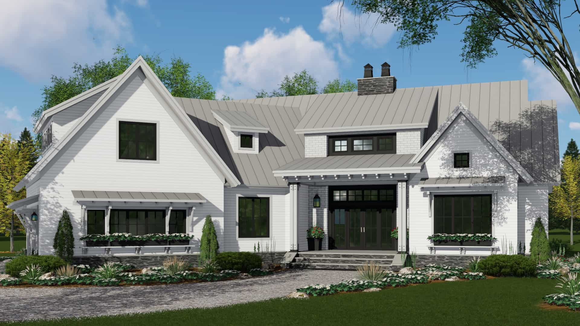 4-Bedroom, 2150 Sq Ft Modern Farmhouse Home Plan - 165-1188 - Main Exterior