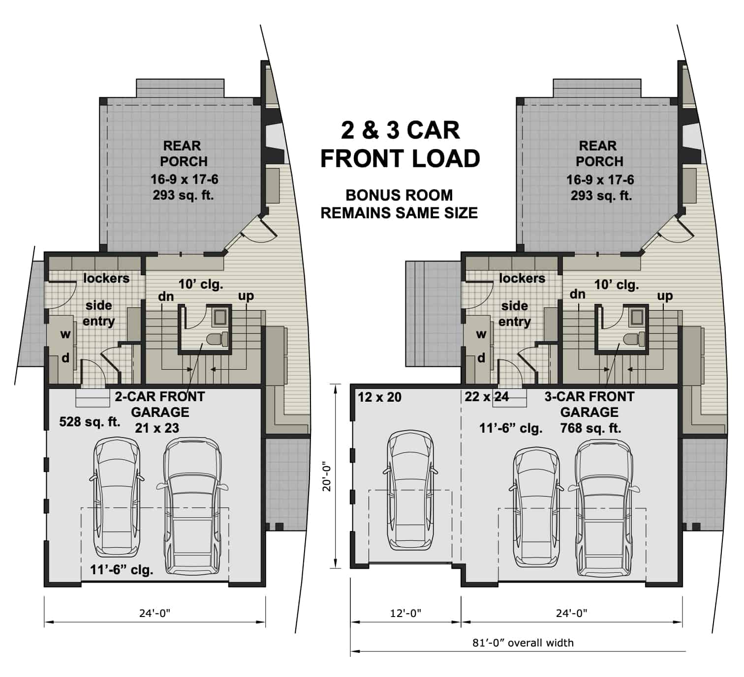 Front Load 2-Car Garage Option Layout