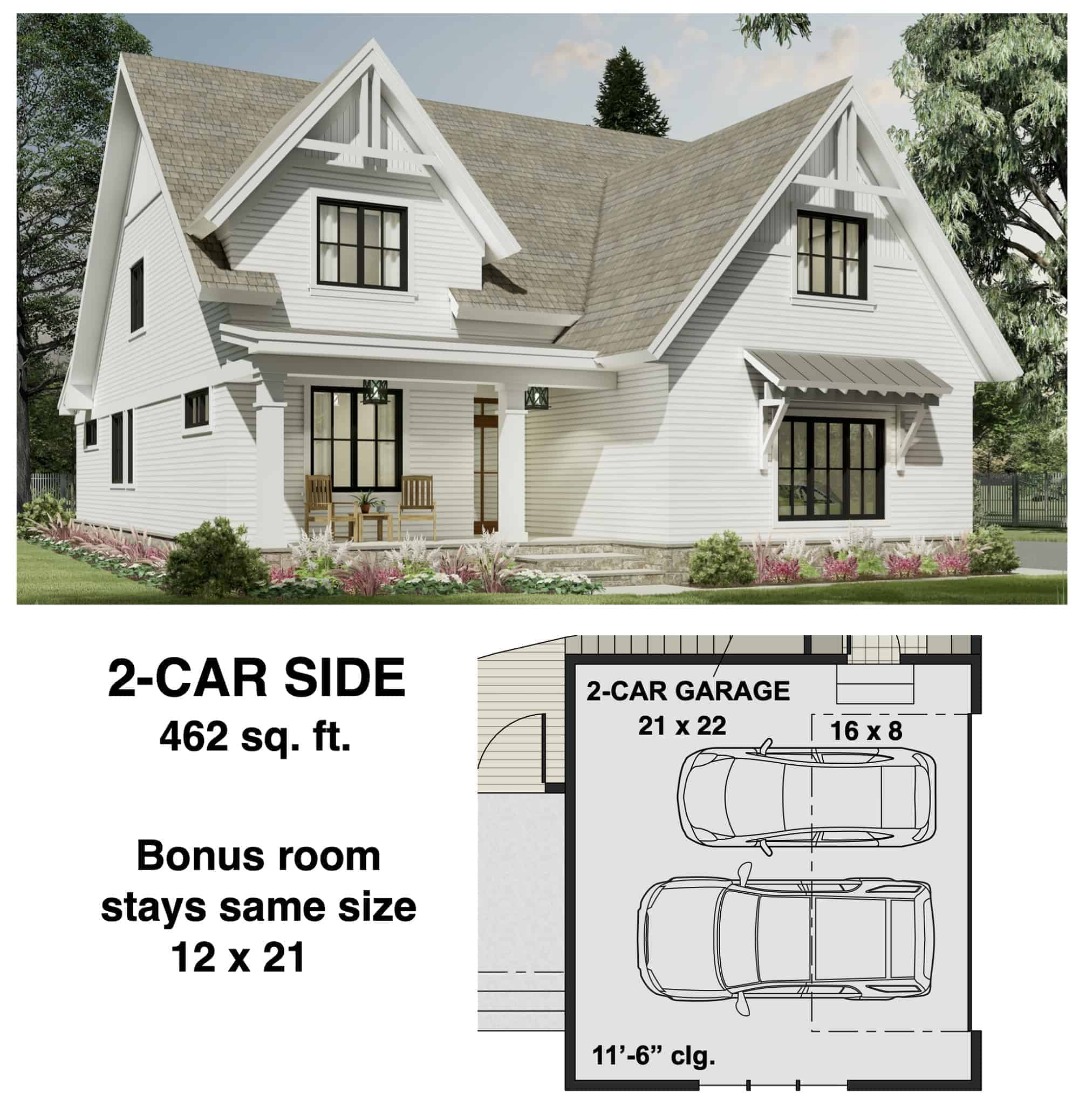 Side Load 2-Car Garage Option Layout