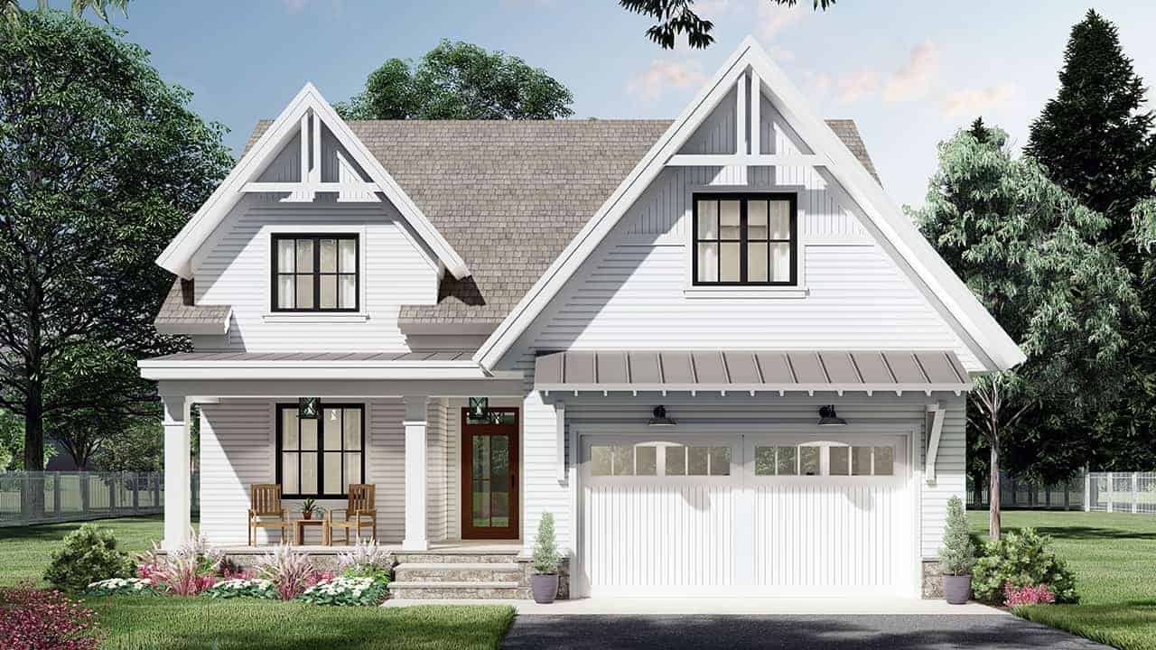3-Bedroom, 2578 Sq Ft Farmhouse Plan #165-1193 - Front Exterior